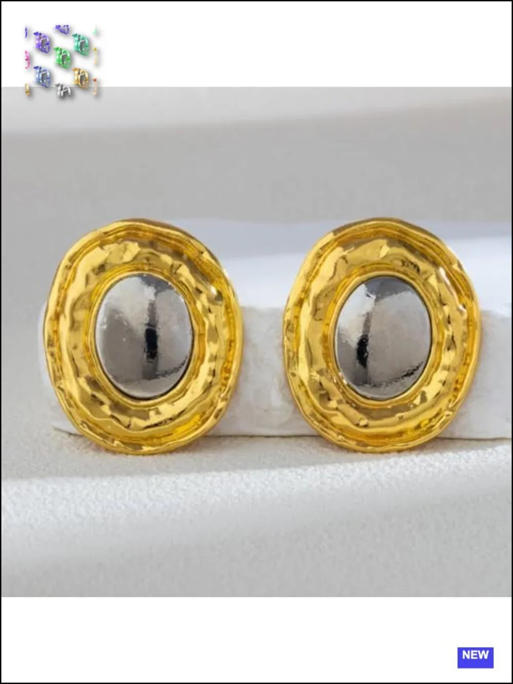Chunky Statement Drop Dangle Earrings Oval Pebble Shape Irregular Geometric